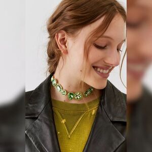 Urban Outfitters Piper Gem Choker Necklace - Gold/Green, NWT